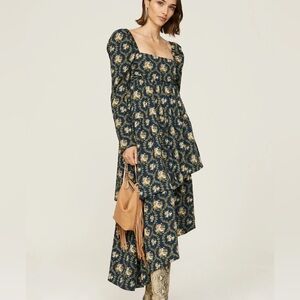 WeWoreWhat Navy Floral Long Sleeve Dress